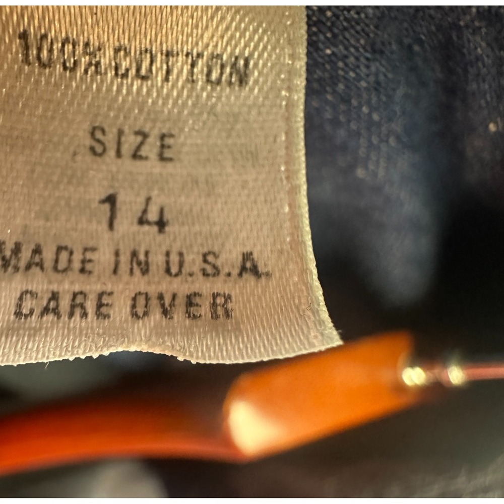L.L. Bean Vintage Denim Shirt Dress Size 14 Blue Cotton LS USA Modest No Belt - Picture 8 of 11